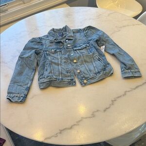 NWT GAP Denim Blue Jean PUFF SHOULDER Jacket